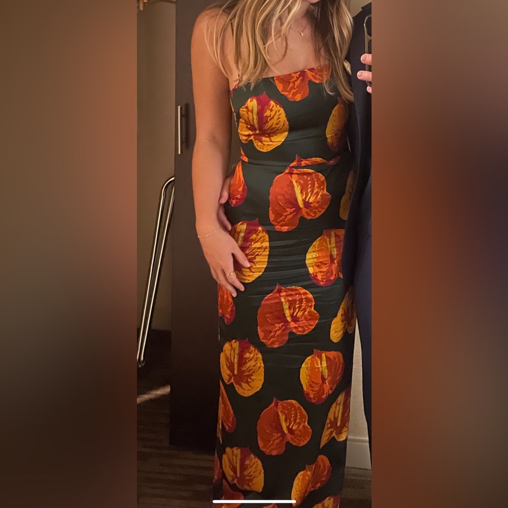 Reformation Frankie Silk Dress in Daiquiri
